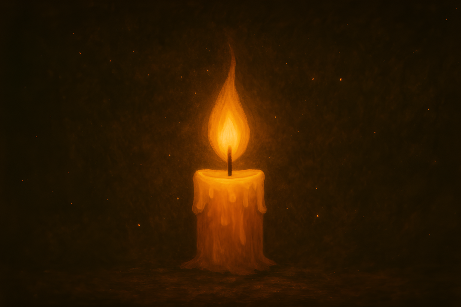 Glowing candle in darkness used as the featured banner for the poem Adopted.